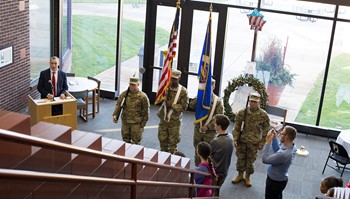 veterans ceremony on campus