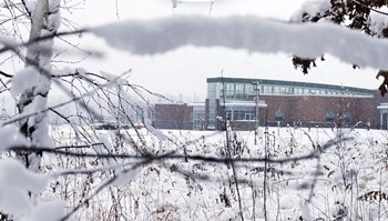 Cambridge campus winter scene