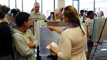 Anoka-Ramsey Community College students present their undergraduate research as part of the college’s recent Outstanding Scholarship, Creative Activities and Research Symposium (OSCARS).