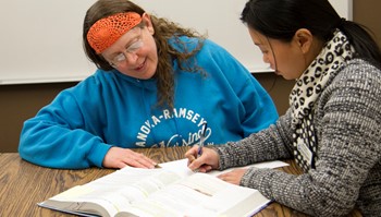 adult learner with tutor