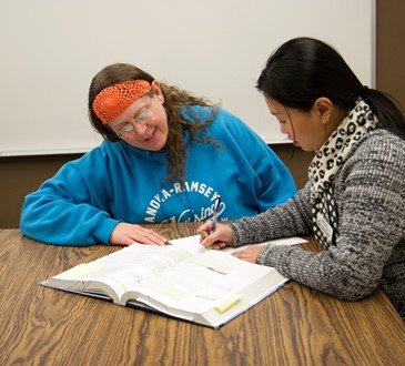 adult learner with tutor