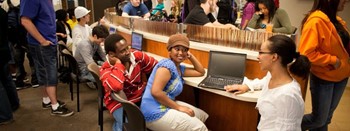 students in student center