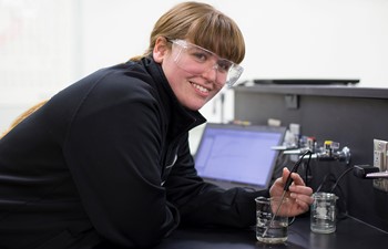 Student in lab