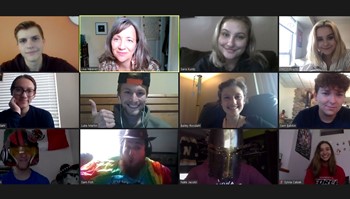 zoom rehearsal with students and faculty of The Living 